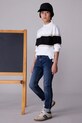 Dětské rifle Mayoral soft denim Planet friendly námořnická modř 7570.7E.Junior.9BYA