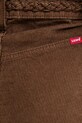 Levi's spodnie sztruksowe RIBCAGE WL BRAIDED brązowy 001US
