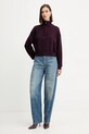 Victoria Beckham jeansy bawełniane 1425DJE006850C niebieski AW25