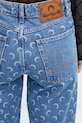 Marine Serre jeansy Moon Laser Denim Baggy WPA169ACDEN0002 niebieski