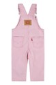 Levi's ogrodniczki dziecięce RAILROAD STRIPE OVERALL 6EM321.G różowy AW25