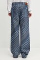 Odzież Kenzo jeansy Diagonal Stripe Turn Up Wide Fit FF65DP4216Z1 niebieski