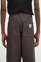 Βαμβακερό παντελόνι Carhartt WIP Single Knee Pant καφέ I031497.4702