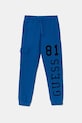 Παιδικό βαμβακερό παντελόνι Guess στάμπα μπλε L5YQ13.KAD74.9BYA