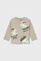 Mayoral longsleeve bawełniany dziecięcy nadruk beżowy 2061.3B.Baby.9BYA