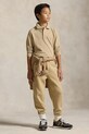 Dječji donji dio trenirke Polo Ralph Lauren pletivo bež 323892354017