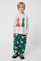 Bobo Choses spodnie dresowe dziecięce La Oca wzorzyste zielony 225AC065