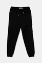 Dětské bavlněné tepláky Calvin Klein Jeans pletenina černá IB0IB02199.9BYA
