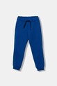 United Colors of Benetton pantaloni de trening din bumbac pentru copii uni albastru 3J68CF058.G.Reprop.9BYA