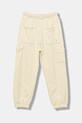 United Colors of Benetton pantaloni de trening din bumbac pentru copii 3J68CF06L.G.seasonal bej AW25