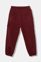 United Colors of Benetton pantaloni de trening din bumbac pentru copii 3J68CF06L.G.seasonal burgundia AW25
