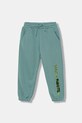 Дитячі бавовняні штани United Colors of Benetton візерунок бірюзовий 3J68GF04Z.P.seasonal