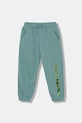 United Colors of Benetton pantaloni de trening din bumbac pentru copii cu modele turcoaz 3J68GF04Z.P.seasonal