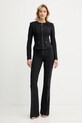 Kalhoty Elisabetta Franchi PA12256E2 černá AW25