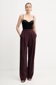 Elisabetta Franchi pantaloni in misto lana PA12356E2 granata AW25