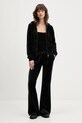 Βελούδινο παντελόνι φόρμας Juicy Couture CAISA LOW RISE PANT JCSEBJ008G μαύρο AW25