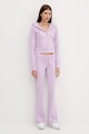 Παντελόνι φόρμας Juicy Couture JERSEY APOLLO PANT JCWBJ125311 μωβ AW25