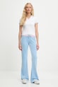 Juicy Couture pantaloni de trening din velur CHRISTINE STRIPE LOW RISE JCWBJ225352 albastru AW25
