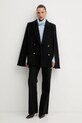 Weekend Max Mara spodnie wełniane BREAK 2525136013600 czarny AW25