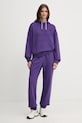 Pinko pantaloni de trening din bumbac 105508.A2RB violet AW25