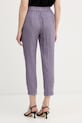Oblečení United Colors of Benetton Kalhoty dámské lněné 4AGHDF079 fialová