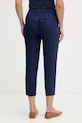 Odjeća United Colors of Benetton hlače za žene od lana 4AGHDF079 mornarsko plava