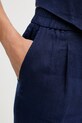 United Colors of Benetton hlače za žene od lana mornarsko plava 4AGHDF079