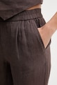United Colors of Benetton hlače ženske lanene smeđa 4AGHDF079