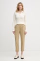 United Colors of Benetton spodnie damskie 4962DF079 beżowy SS26