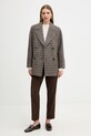 Weekend Max Mara spodnie z wełną CALDAIA 2525136152600 brązowy AW25