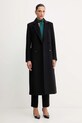 Weekend Max Mara spodnie z wełną CALDAIA 2525136152600 czarny AW25