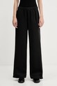 Παντελόνι φόρμας adidas Originals Essentials Wide Leg Fleece πλεκτό ύφασμα μαύρο JX5251