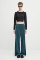 adidas Originals spodnie dresowe welurowe Fb Liberty Tp JW5268 turkusowy