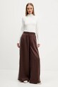 adidas Originals spodnie dresowe Satin Tp Wl KD2541 brązowy AW25