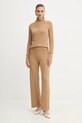 Ermanno Scervino spodnie z dodatkiem wełny D474P501NJG brązowy AW25