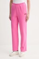 American Vintage spodnie dresowe bawełniane różowy PLI05B