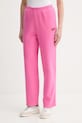 American Vintage spodnie dresowe bawełniane różowy PLI05B