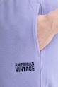 American Vintage spodnie dresowe bawełniane fioletowy PLI05B