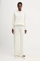 ERMANNO Firenze pantaloni de trening cu lână 57TP027E85 bej AW25