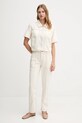 Dkny spodnie P5DKXB18 beżowy AW25