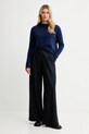 Sessun pantaloni cu lână 25107005 bleumarin AW25