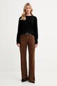 Памучен панталон Twinset 252TP2580 кафяв AW25