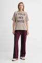 MAX&Co. pantaloni de trening din bumbac 2528786012200 violet AW25