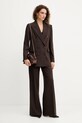Μάλλινα παντελόνια Luisa Spagnoli 542476 καφέ AW25