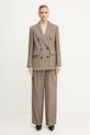 Luisa Spagnoli pantaloni con lana 542379 marrone AW25