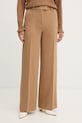 Luisa Spagnoli spodnie wełniane tkanina beżowy 542647