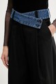 Desigual spodnie z domieszką wełny DENIMWAIST czarny 25WWPW03