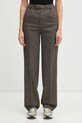 MM6 Maison Margiela spodnie wełniane prosty brązowy S62KB0247.M35636.001F