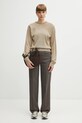 MM6 Maison Margiela spodnie wełniane S62KB0247.M35636.001F brązowy