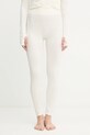 BOSS legginsy z dodatkiem wełny z elastanem beżowy 50544396